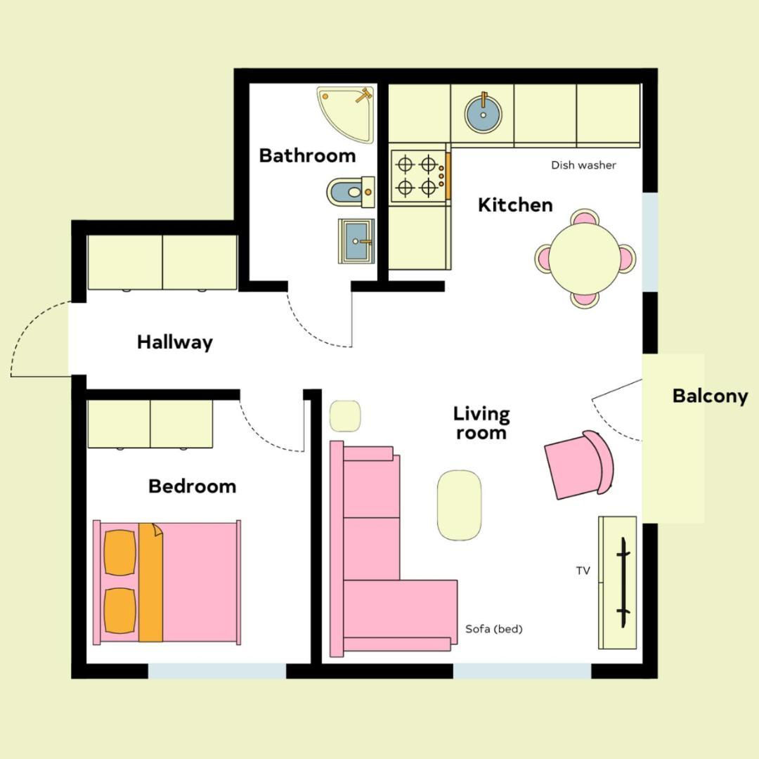 Candy-Colored Two-Room Condo With Sweet Views Helsinki Phòng bức ảnh